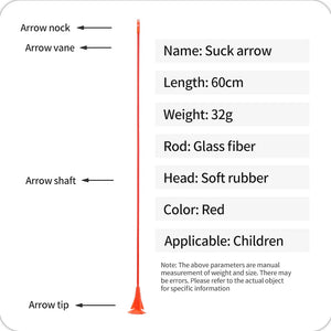 White Smoke SPG Kids Sucker Arrows – 60cm Fiberglass Training Arrows with Suction Cup Tips SPG