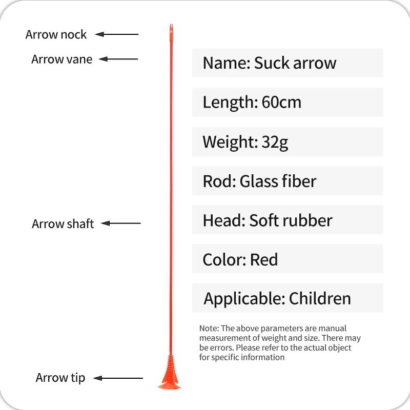 White Smoke SPG Kids Sucker Arrows – 60cm Fiberglass Training Arrows with Suction Cup Tips SPG