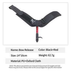 White Smoke SPG Kids Wrist-Strap Bow Release – 360° Dual-Caliper, Length Adjustable (Black/Red) SPG