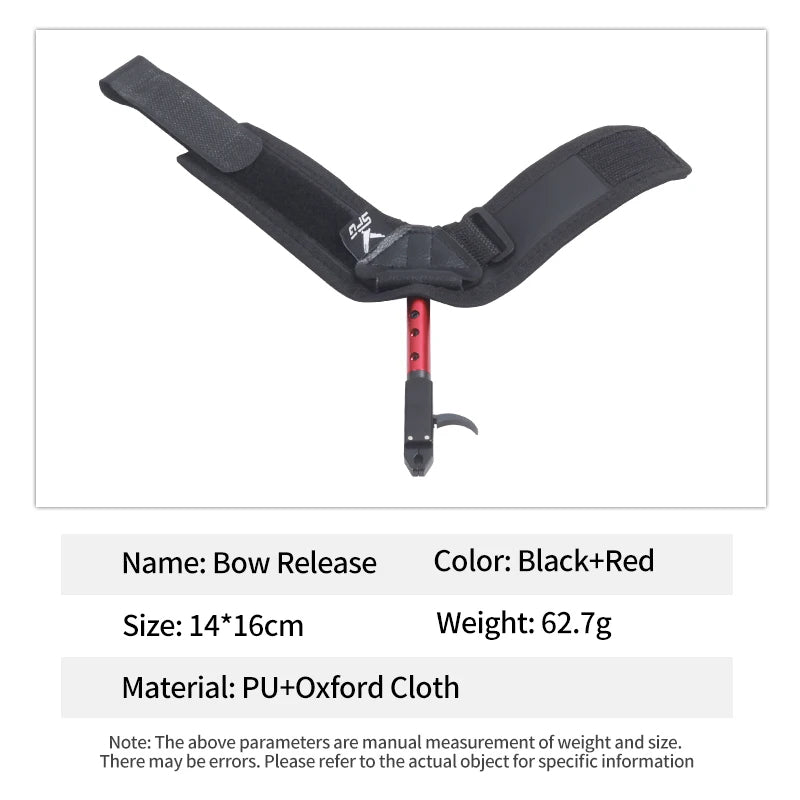 White Smoke SPG Kids Wrist-Strap Bow Release – 360° Dual-Caliper, Length Adjustable (Black/Red) SPG