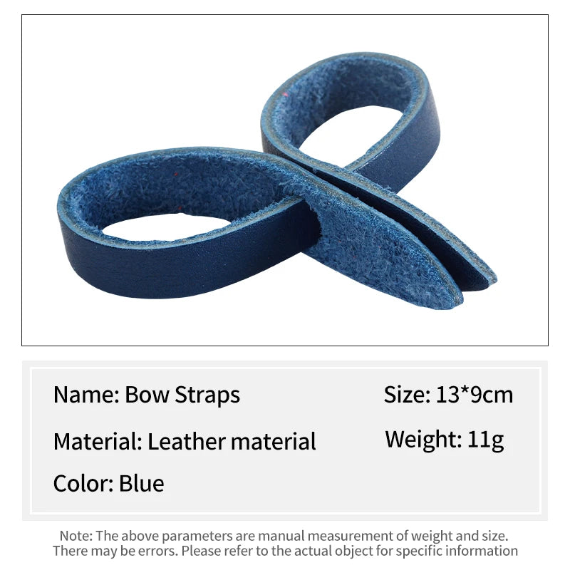 SPG Leather Bow Wrist Strap – Self-Locking Adjustable Recurve Bow Sling (Black/Red/Blue)