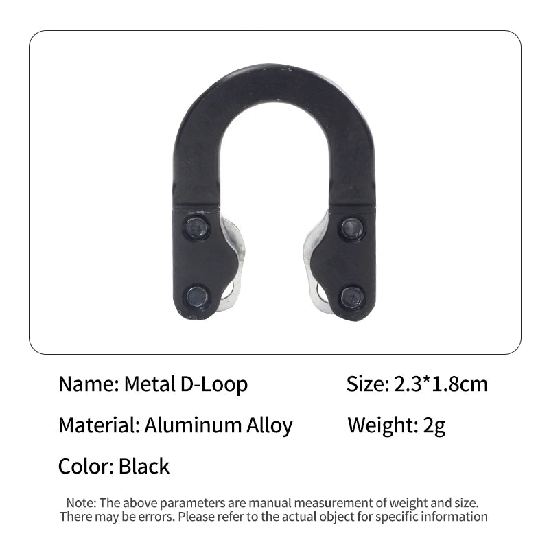 Dark Slate Gray SPG Metal D-Loop for Compound Bows – Aluminum Alloy Archery Bowstring Release Buckle (Black/Red/Blue) SPG