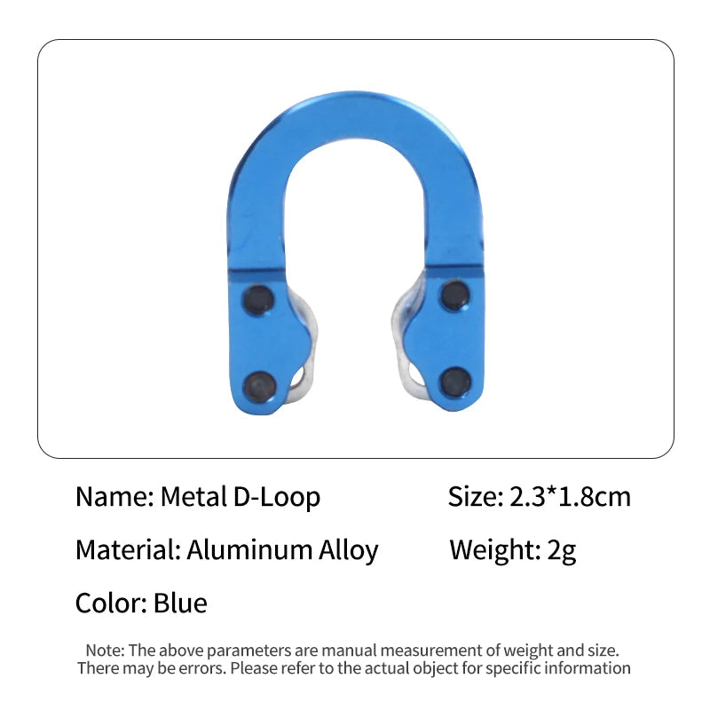 Steel Blue SPG Metal D-Loop for Compound Bows – Aluminum Alloy Archery Bowstring Release Buckle (Black/Red/Blue) SPG