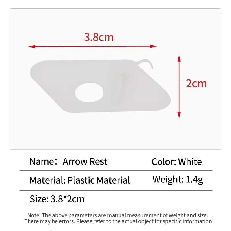 White Smoke SPG Plastic Arrow Rest – White Adhesive Archery Accessory SPG