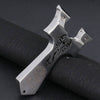 Gray Scorpion Cut Stainless Steel Slingshot MARKSMAN