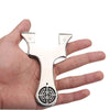 Beige Maze Cut Portable Stainless Steel Slingshot MARKSMAN