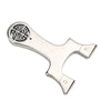 Beige Maze Cut Portable Stainless Steel Slingshot MARKSMAN