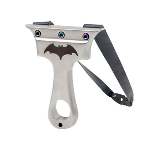 White Smoke Shadow Bat Stainless Steel Slingshot with Colored Screws INDIAN SLINGSHOT