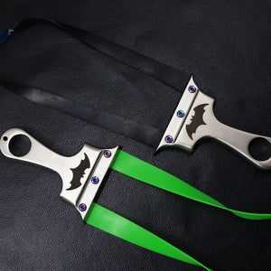 Dark Slate Gray Shadow Bat Stainless Steel Slingshot with Colored Screws INDIAN SLINGSHOT