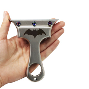 White Smoke Shadow Bat Stainless Steel Slingshot with Colored Screws INDIAN SLINGSHOT