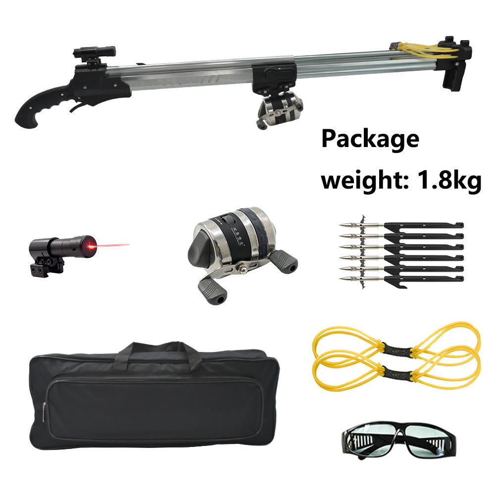 White Smoke ShoreMaster Long-Range Fishing Slingshot Rifle with Reel Kit & Laser Guidance INDIAN SLINGSHOT