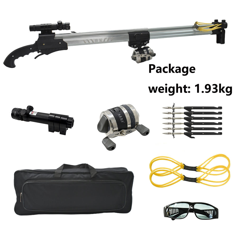 White Smoke ShoreMaster Long-Range Fishing Slingshot Rifle with Reel Kit & Laser Guidance INDIAN SLINGSHOT