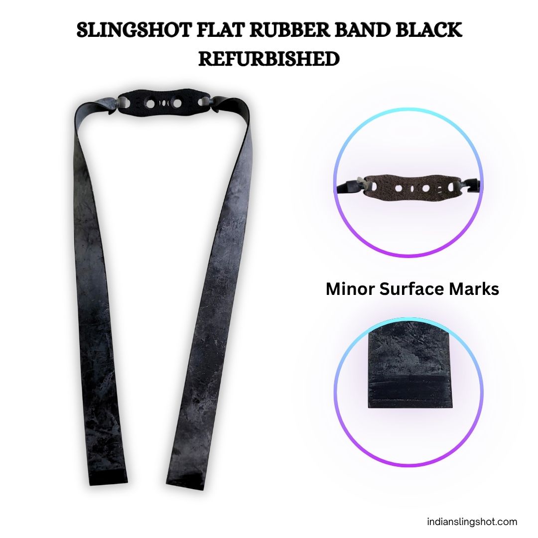 White Smoke Slingshot Flat Rubber Band Refurbished (Black)  – 5 & 10 Pcs Pack MARKSMAN