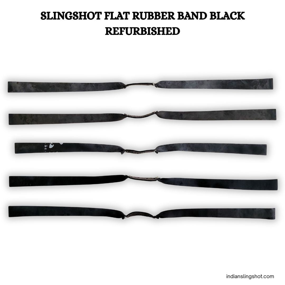 White Smoke Slingshot Flat Rubber Band Refurbished (Black)  – 5 & 10 Pcs Pack MARKSMAN
