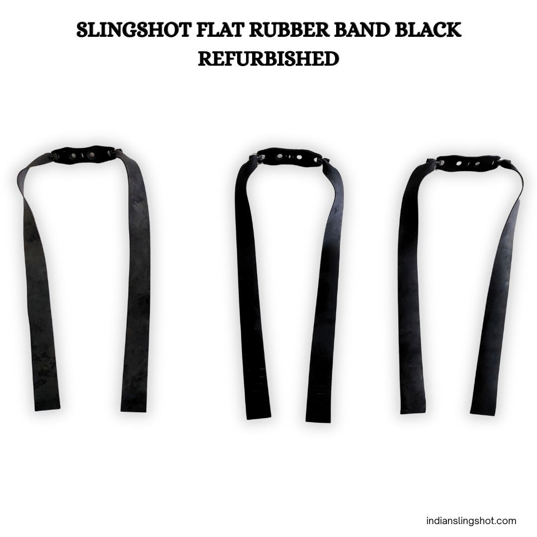 White Smoke Slingshot Flat Rubber Band Refurbished (Black)  – 5 & 10 Pcs Pack MARKSMAN