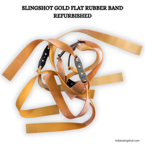 White Smoke Slingshot Gold Flat Rubber Band Refurbished – 5 & 10 Pcs Pack MARKSMAN