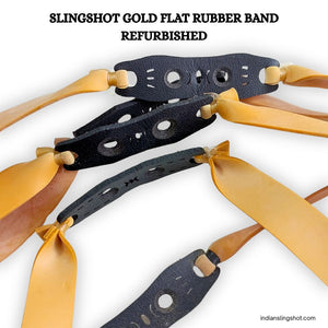 White Smoke Slingshot Gold Flat Rubber Band Refurbished – 5 & 10 Pcs Pack MARKSMAN