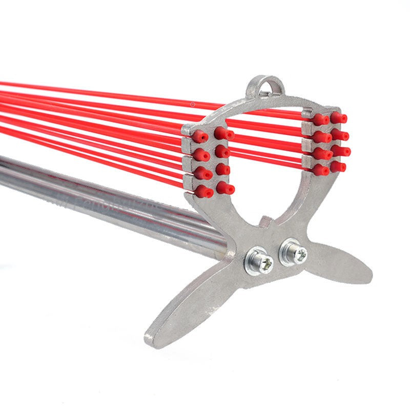 Gray Powerful Slingshot Rifle With 16 Strand Round Rubber Band Fishing Outdoor Target Shooting MARKSMAN