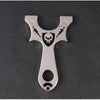 Tan Stainless Steel Shooting Slingshot Straight Plate with Rubber Band Outdoor Shooting Catapult INDIAN SLINGSHOT