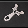 Tan Stainless Steel Shooting Slingshot Straight Plate with Rubber Band Outdoor Shooting Catapult INDIAN SLINGSHOT