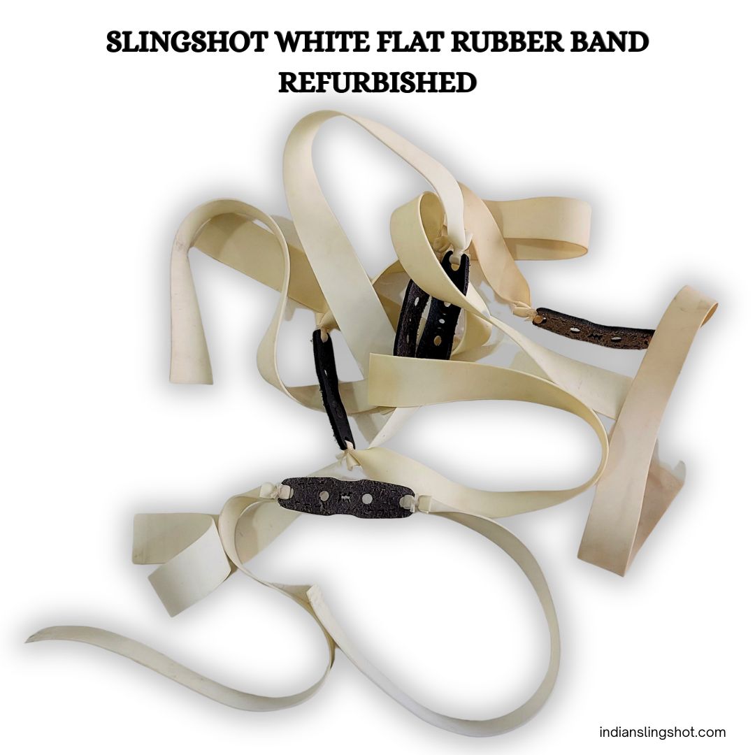 White Smoke Slingshot White Flat Rubber Band Refurbished – 5 & 10 Pcs Pack MARKSMAN