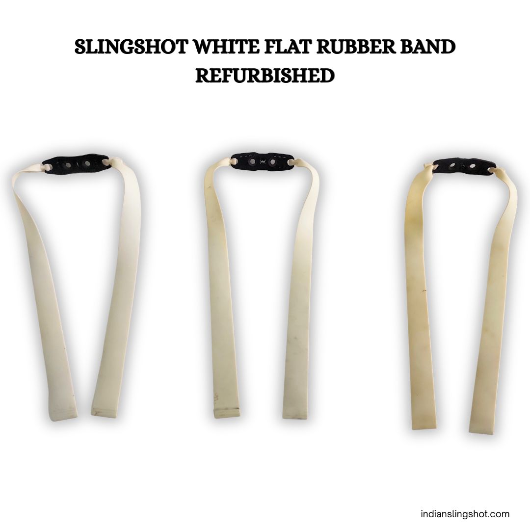 White Smoke Slingshot White Flat Rubber Band Refurbished – 5 & 10 Pcs Pack MARKSMAN