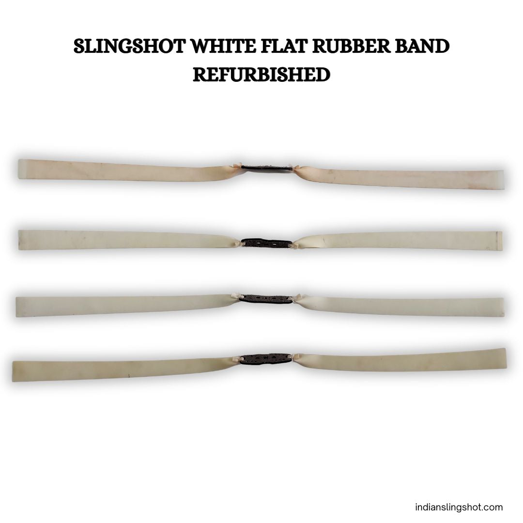 White Smoke Slingshot White Flat Rubber Band Refurbished – 5 & 10 Pcs Pack MARKSMAN