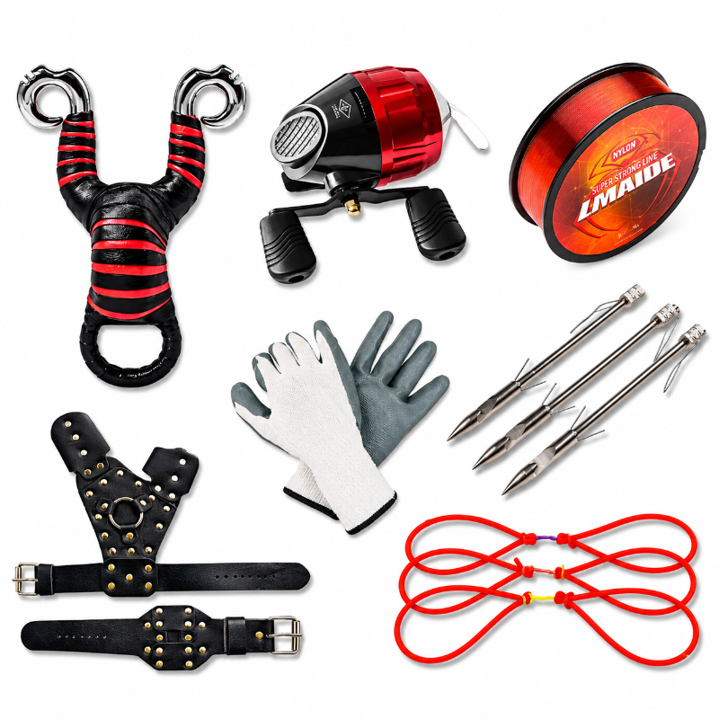 White Smoke Marksman® High Quality Fishing Slingshot Combo Set Outdoor Fishing Catapult with all Accessories MARKSMAN