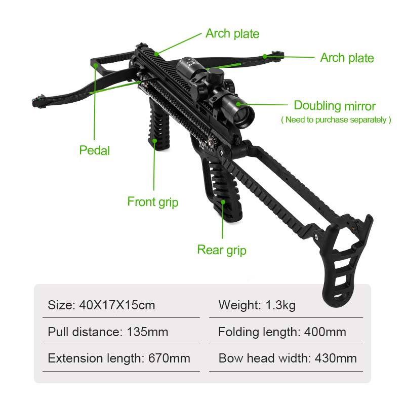 Beige SOUL-EATER - Chain Driven Slingshot Mini Crossbow (350 FPS) INDIAN SLINGSHOT