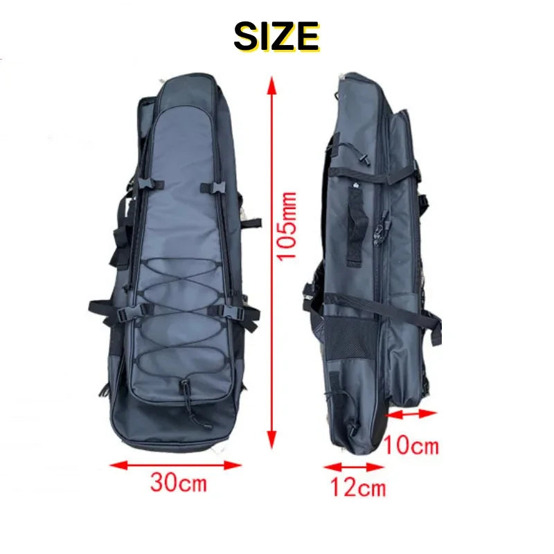 White Smoke Waterproof Spearfishing Long Flipper Backpack – Foldable Dry Bag with Double Shoulder Straps for Freediving Fins, Surfing & Diving Gear INDIAN SLINGSHOT