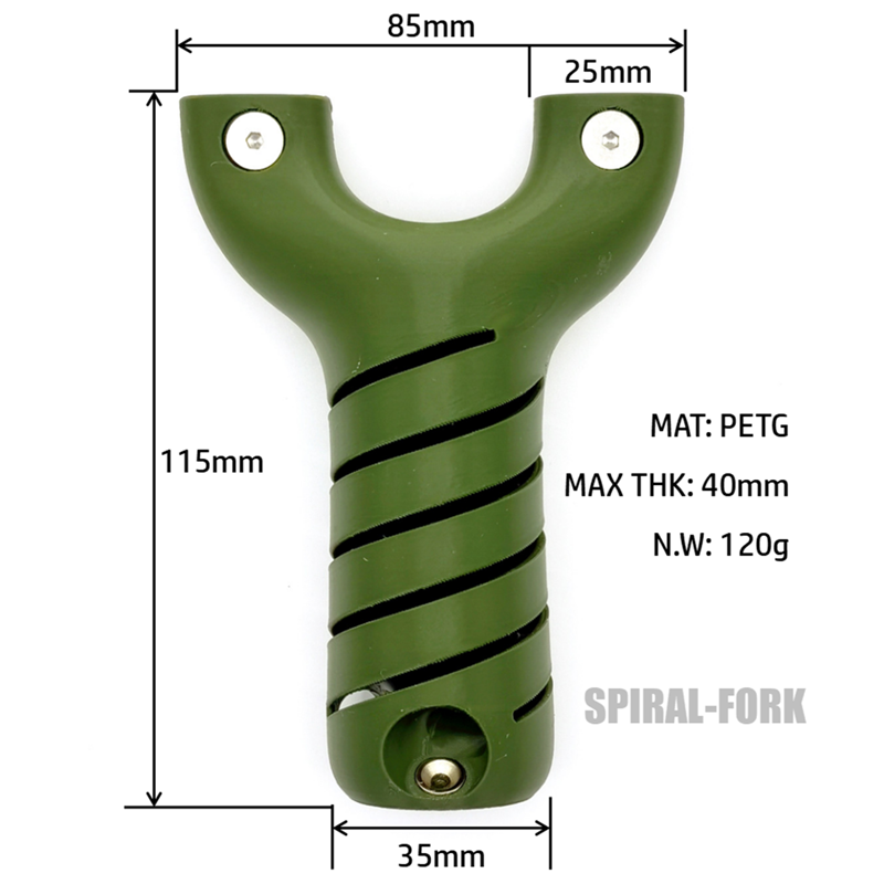 White Smoke Spiral-Fork PETG Slingshot with Storage Handle & Easy Band Installation GZK