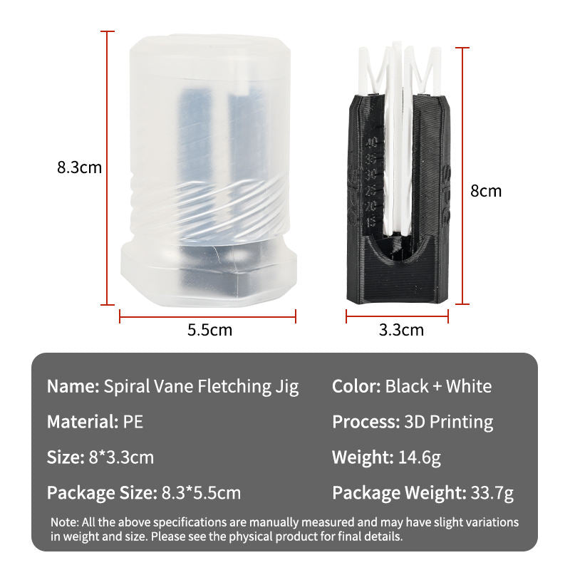 SPG Spiral Vane Fletching Jig for Archery Arrow Shafts – PE 3D Printed Arrow Making Tool