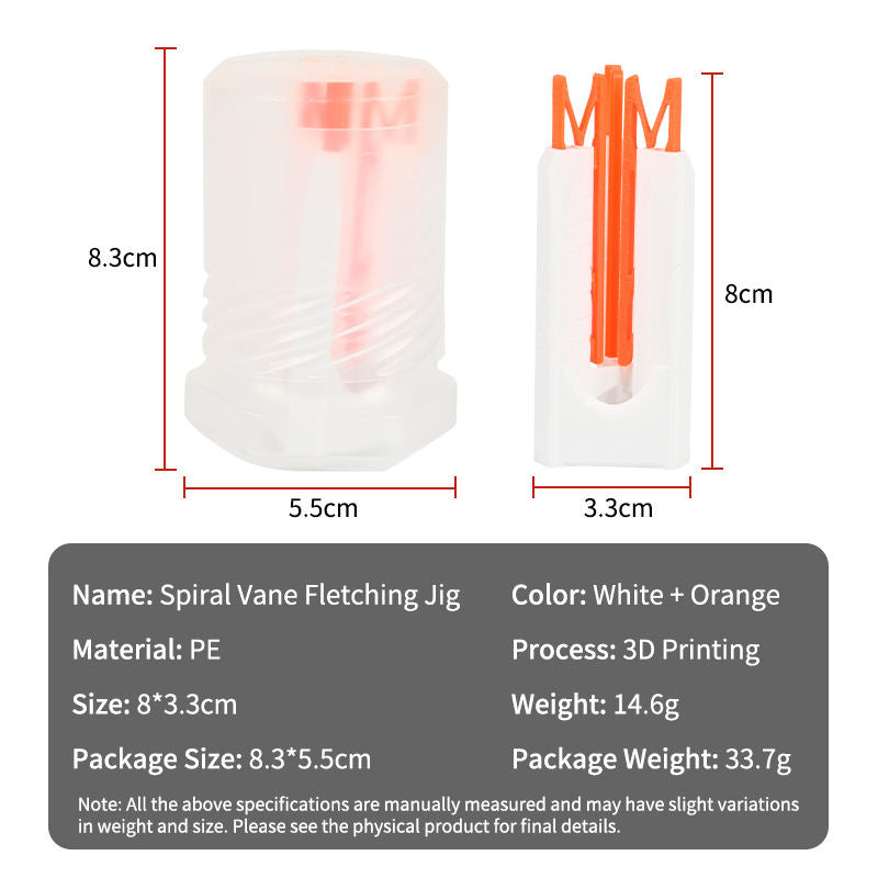 SPG Spiral Vane Fletching Jig for Archery Arrow Shafts – PE 3D Printed Arrow Making Tool