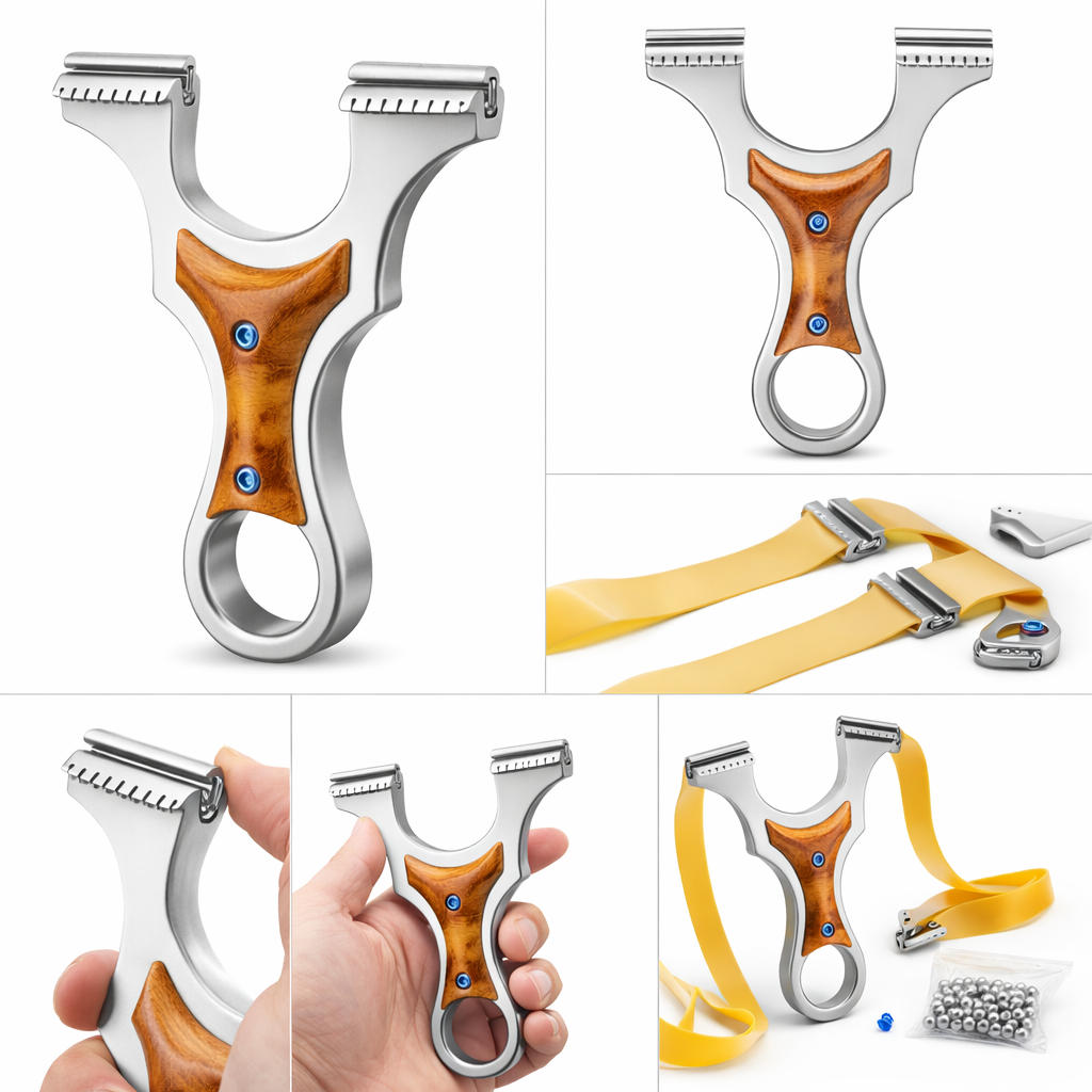White Smoke Stainless Resin Grip Pro Slingshot with Dragon Tooth Quick Band Lock System INDIAN SLINGSHOT
