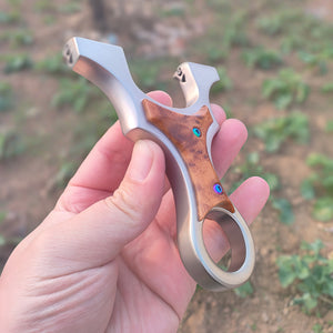 Slate Gray Stainless Resin Grip Pro Slingshot with Dragon Tooth Quick Band Lock System INDIAN SLINGSHOT