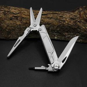 Dark Slate Gray Stainless Steel Folding Multitool – Aluminum Handle Pocket Tool MARKSMAN