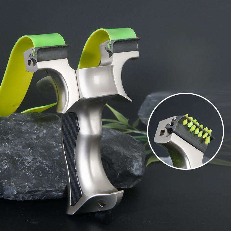 Dark Slate Gray Stainless Steel Olympic Wolf Tooth Slingshot MARKSMAN