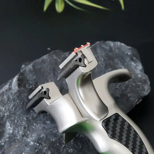 Dark Slate Gray Stainless Steel Olympic Wolf Tooth Slingshot MARKSMAN