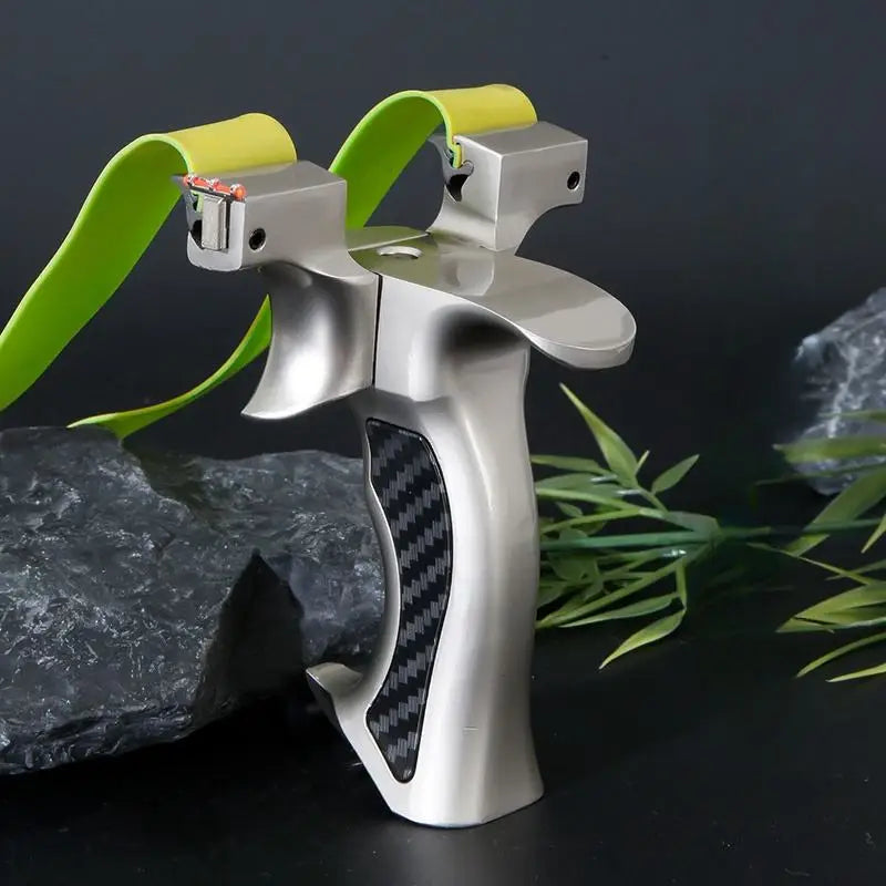 Dark Slate Gray Stainless Steel Olympic Wolf Tooth Slingshot MARKSMAN