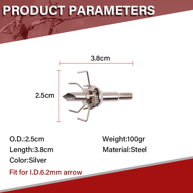 Brown SPG Stainless Steel Broadhead 100/120/150 Grain Arrow Tip SPG