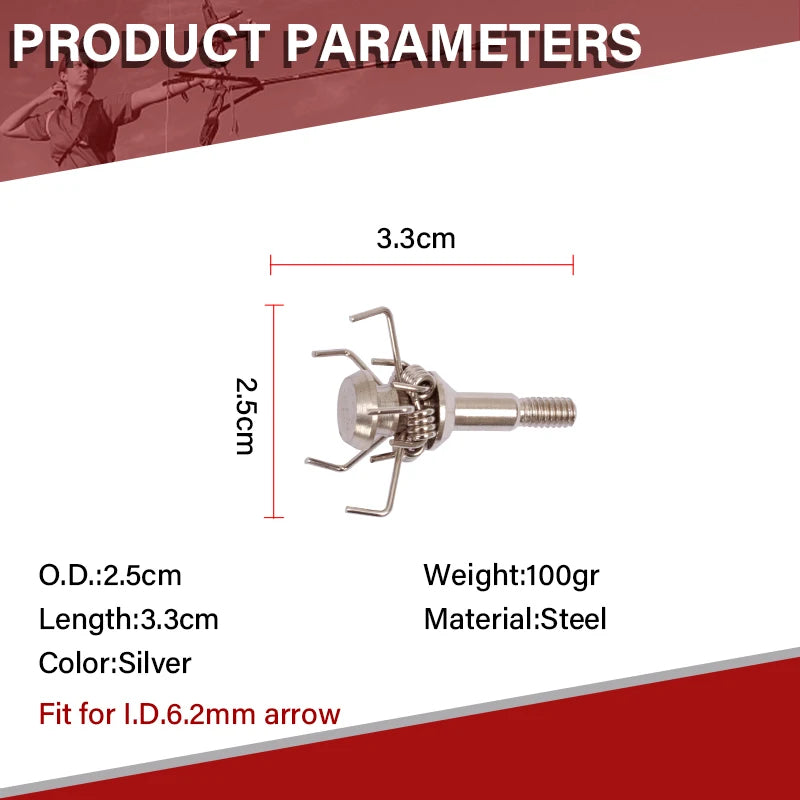 Brown SPG Stainless Steel Broadhead 100/120/150 Grain Arrow Tip SPG