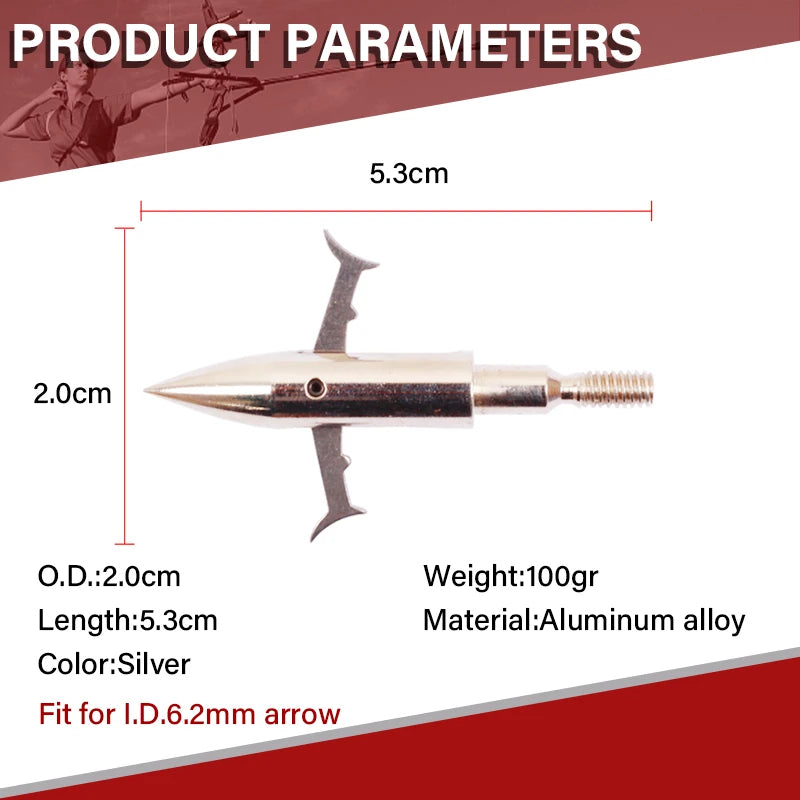 Brown SPG Stainless Steel Broadhead 100/120/150 Grain Arrow Tip SPG