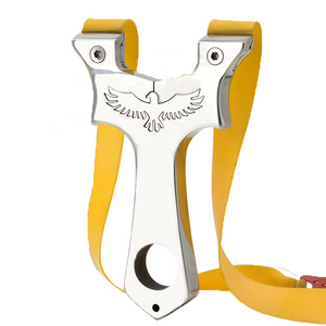 White Smoke Steel Eagle Pro Stainless Steel Slingshot – Precision Crafted Silver Frame INDIAN SLINGSHOT