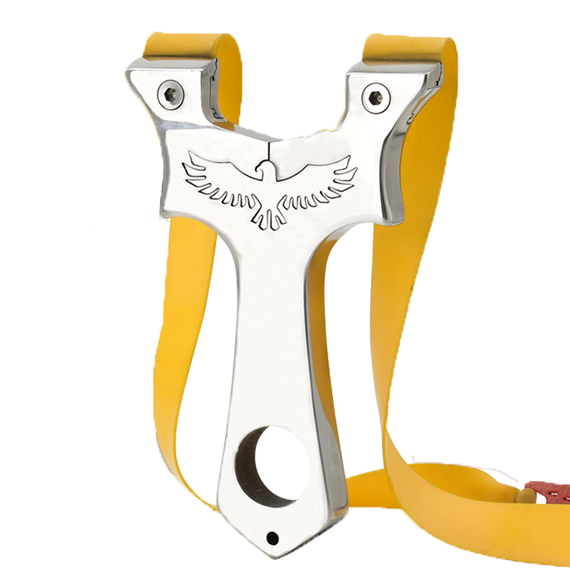 White Smoke Steel Eagle Pro Stainless Steel Slingshot – Precision Crafted Silver Frame INDIAN SLINGSHOT