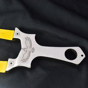 Dark Slate Gray Steel Eagle Pro Stainless Steel Slingshot – Precision Crafted Silver Frame INDIAN SLINGSHOT