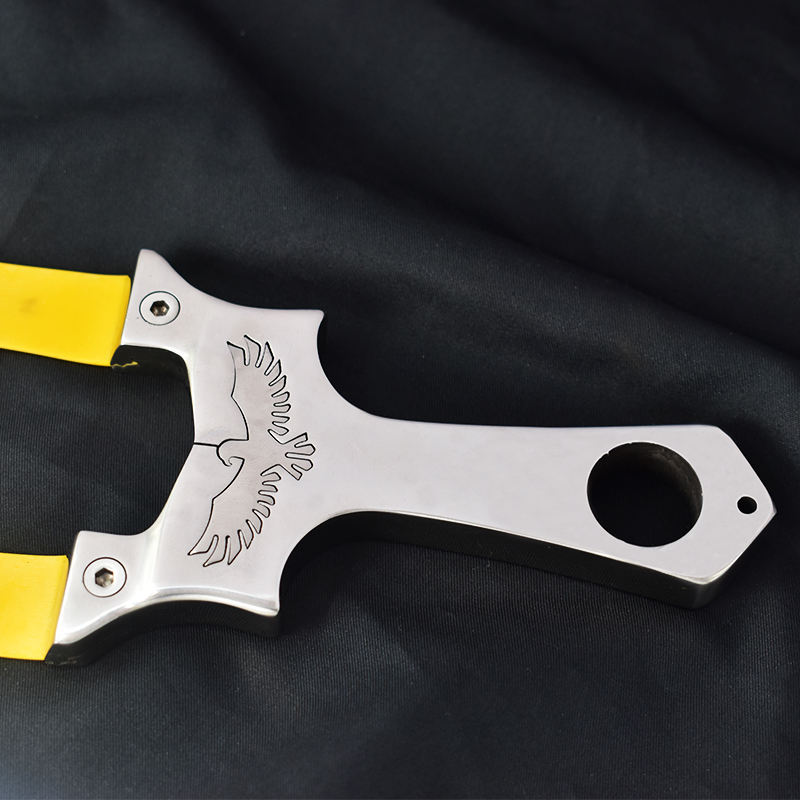 Dark Slate Gray Steel Eagle Pro Stainless Steel Slingshot – Precision Crafted Silver Frame INDIAN SLINGSHOT