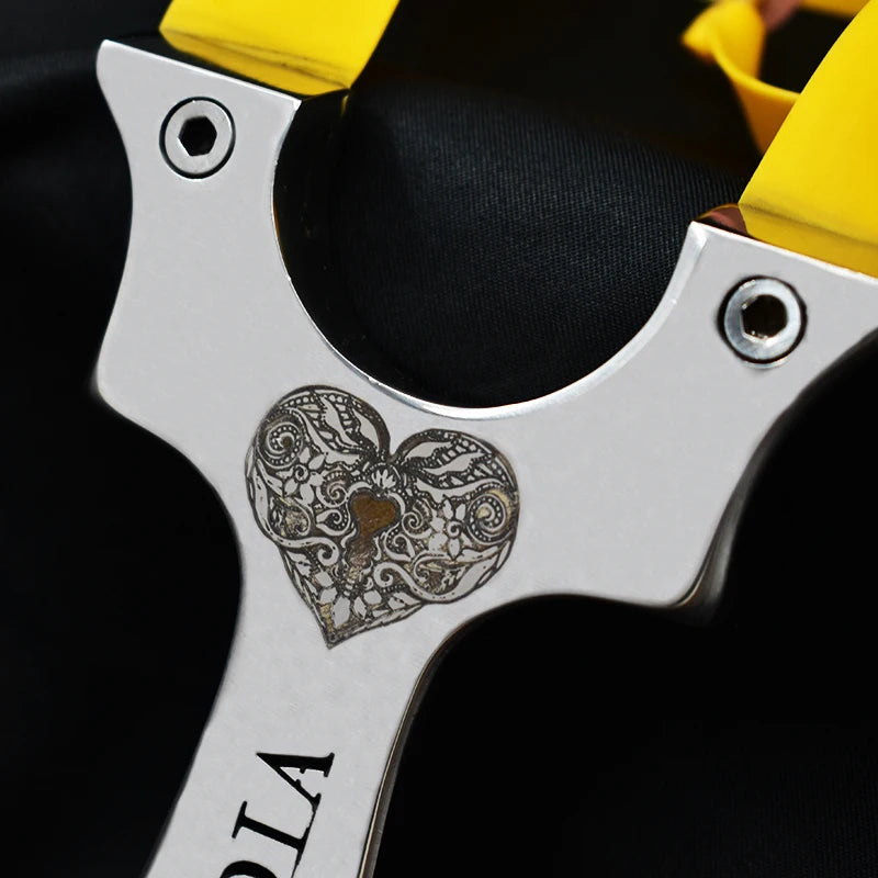 Gray SteelHeart Cambodia Stainless Steel Slingshot MARKSMAN
