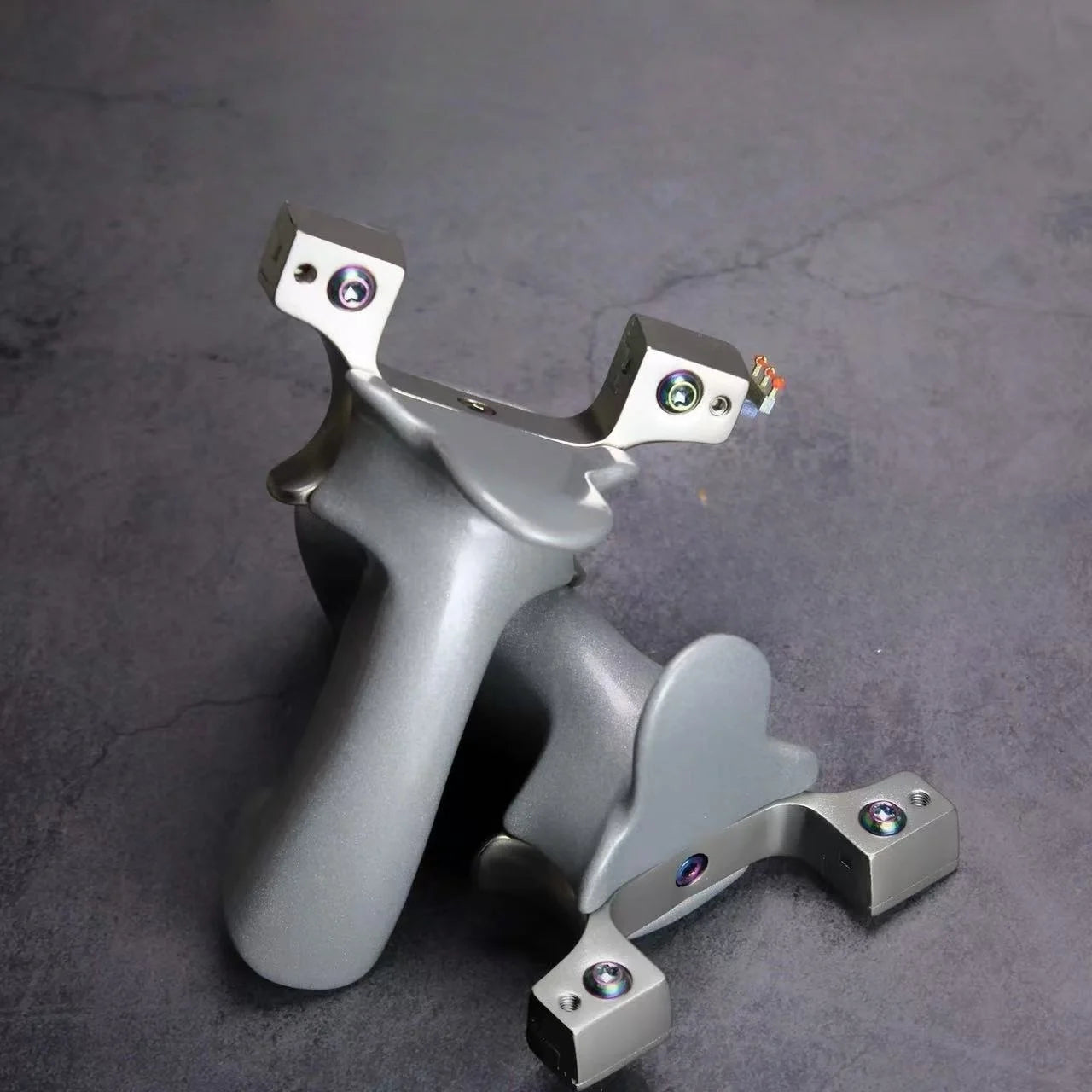 Dim Gray SteelMist Stainless Steel Slingshot INDIAN SLINGSHOT