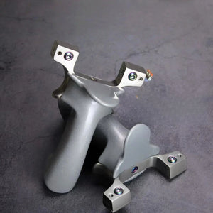 Dim Gray SteelMist Stainless Steel Slingshot INDIAN SLINGSHOT