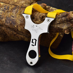 Tan SteelPanther Stainless Steel Slingshot MARKSMAN